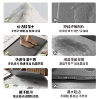 Diatomaceous Earth Bath Mat, Non-Slip Absorbent Shower and Bathroom Floor Mat