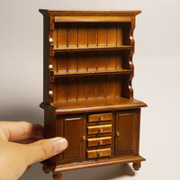 1:12 Scale Dollhouse Miniature European Style Wooden Bookcase Display Cabinet for OB11 Dolls