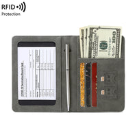 RFID Passport Holder with Vaccine Card Slot, Slim Travel Document Organizer for Tickets and Cards