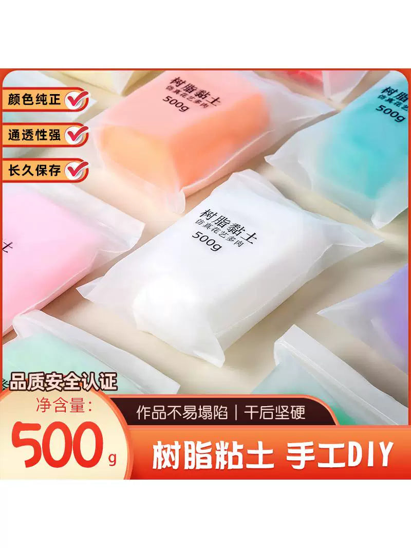 500g Crystal Resin Clay Air Dry Modeling Clay for DIY Crafts, Figurines, and Succulent Decor