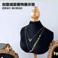 Black Velvet Mannequin Necklace Display Stand for Jewelry Store and Photography Props