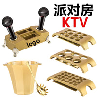 Acrylic KTV Bar Desktop Microphone Stand Snack Plate Set with Ice Bucket