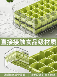 Press-Type Ice Cube Tray with Lid, Food-Grade Silicone Ice Ball Maker for Home Refrigerator Storage