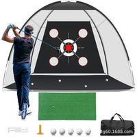 Portable Golf Practice Net with 4-Hole Target for Swing and Chipping Training