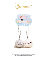 Jinnew Original Japanese Style Penguin Seal Plush Doll Couple Backpack Keychain