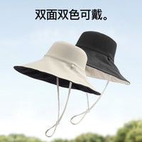 Women's Reversible Ice Silk Sun Hat with Wide Brim, UV Protection for Outdoor Activities