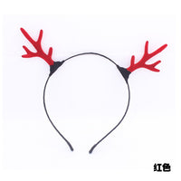 Christmas Reindeer Antler Headband Plush Dog Ear Hairband for Festivals and Parties