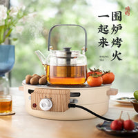Portable Smokeless Tabletop Grill - Dual-Use Electric & Charcoal Home BBQ for Indoor Grilling