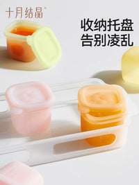 October Crystal Silicone Baby Food Freezer Tray with Lid, Puree Storage Container, Individual Portion Box
