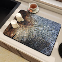 Oil Painting Style Diatomaceous Earth Kitchen Drain Mat for Coffee Machine Bar Countertop