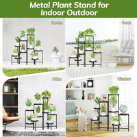 Nordic Style 9-Tier Heavy Duty Metal Plant Stand for Indoor Outdoor Use
