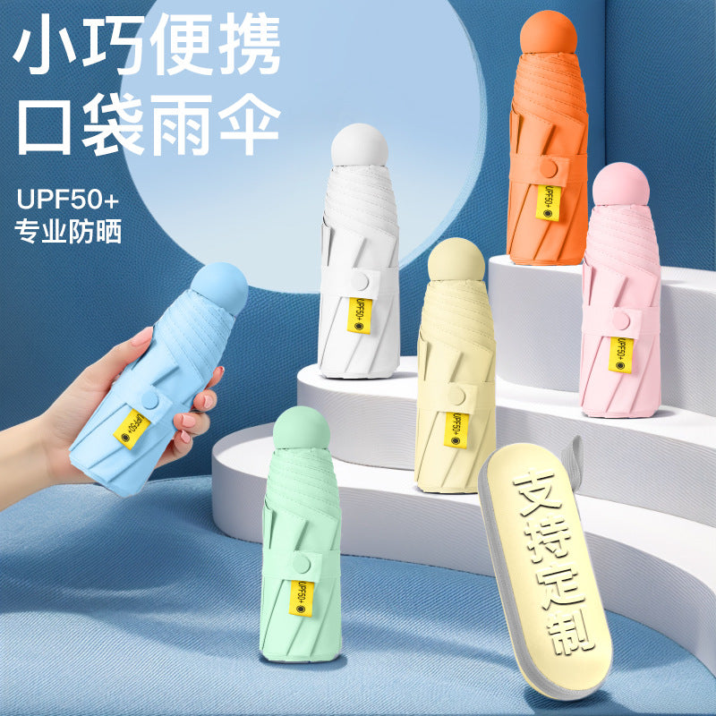 Portable UV Protection Capsule Umbrella for Outdoor Activities and Daily Commute