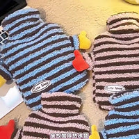 Cartoon Striped Hot Water Bottle for Pain Relief and Warmth, Thickened Design