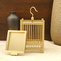 Brass Birdcage with Sparrow Home Living Room Balcony Office Decoration Cricket Cage Ornament Metal Craft
