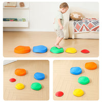 Kids' Stepping Stones for Balance and Sensory Training, Non-Slip River Stones for Early Education