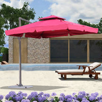 Outdoor Patio Cantilever Umbrella with Base for Commercial and Residential Use, 2.5m/3m Square