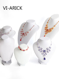 VI-ARICK Velvet/Leatherette Necklace Display Stand Mannequin Bust for Jewelry