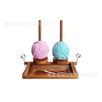 Wooden Yarn Ball Holder and Dispenser for Knitting and Crocheting