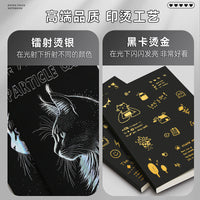 A5/B5 Thick Black Card Hot Stamping Blank Notebook for Students and Office