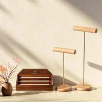 Walnut Wood 3-Tier Jewelry Display Stand for Rings, Earrings, and Bracelets