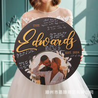 Personalized Wedding Guest Book Alternative Custom Last Name Sign for Wedding Anniversary Bridal Shower Event Keepsake