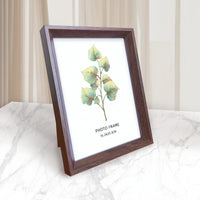 MDF Wood Photo Frame Walnut Finish for Tabletop or Wall Mounting