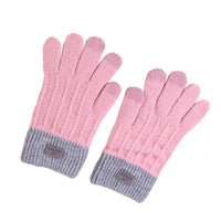 Alpaca Wool Knit Touchscreen Gloves for Women, Thickened Thermal Full Finger Winter Cycling Gloves