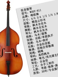 Beginner 4-String Wooden Upright Bass Double Bass for Practice and Learning