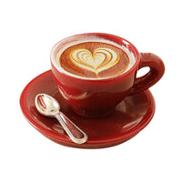 Dollhouse Miniature Coffee Cup Set with Spoon and Plate for DIY Decor