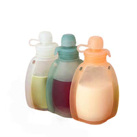 Reusable Silicone Breast Milk and Baby Food Storage Bags - Portable and Freezer-Safe