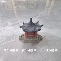 Miniature Chinese Pavilion Figurine for Micro Landscape Aquarium Bonsai Decor