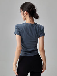 Women's Quick-Dry Yoga T-Shirt Short Sleeve Slim Fit Breathable Running Training Top