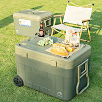 Portable Insulated Cooler with Wheels for Camping Picnics and Outdoor Events