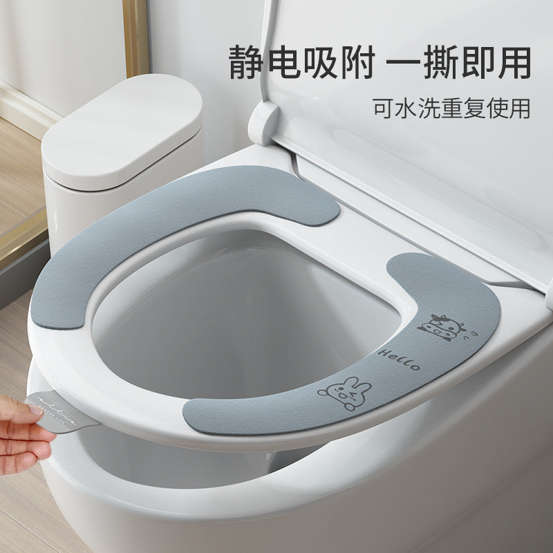 Waterproof Toilet Seat Cushion Pads for All Seasons, Reusable Adhesive Toilet Seat Covers