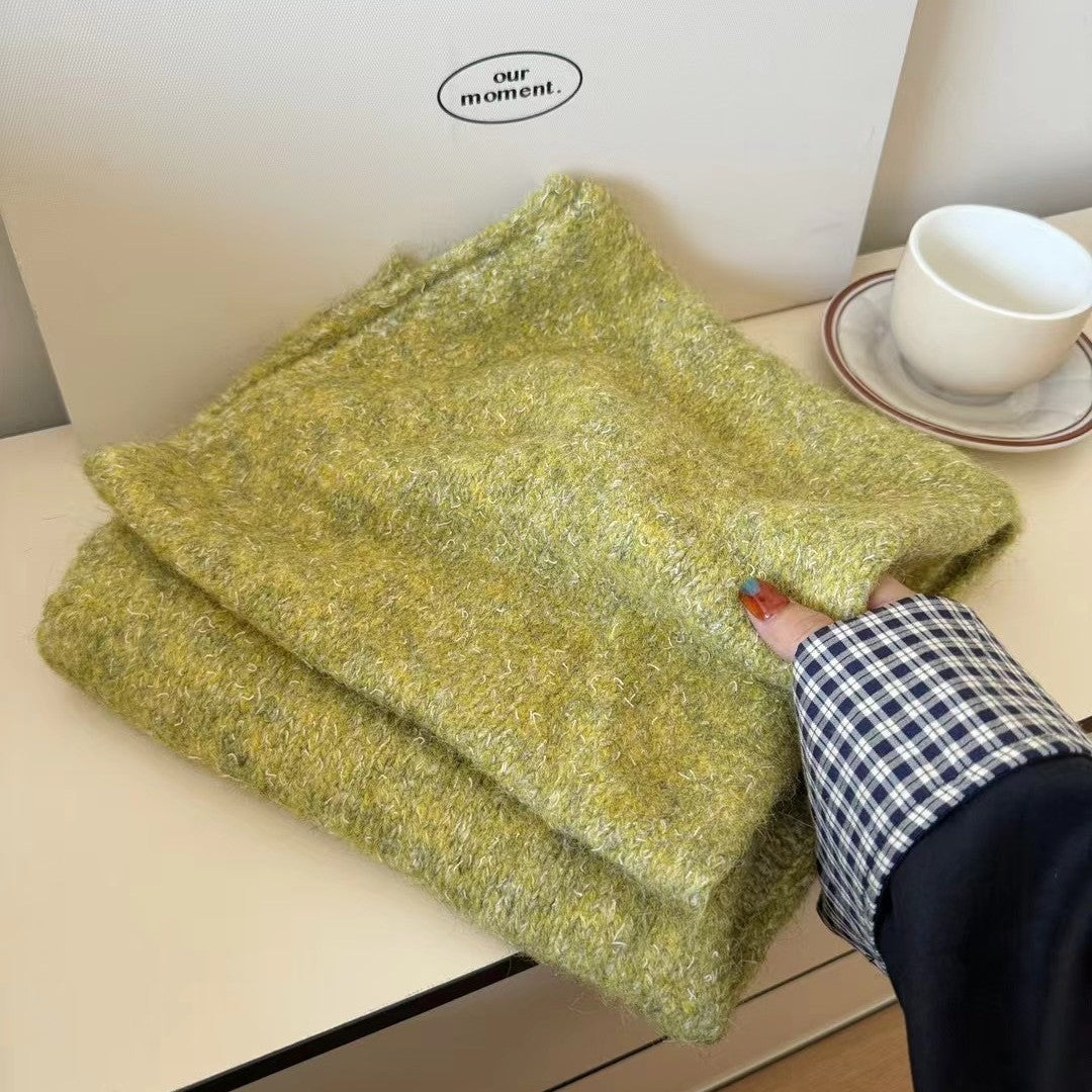 Women's Winter Blended Yarn Knitted Scarf Soft Warm Korean Style