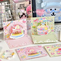 Ins Cream Birthday Cake Greeting Card Romantic Confession Blessing Card DIY Postcard