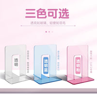 Clear Acrylic Bookends for Desk Organization, Heavy Duty Book Holder for Students and Office