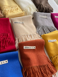 Korean Style Solid Color Imitation Cashmere Scarf for Autumn/Winter - Warm, Versatile, Fashionable Tassel Shawl