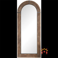 Arched Full-Length Mirror for Bedroom Living Room, Wall-Mounted or Freestanding Dressing Mirror, New Chinese Rustic American Style