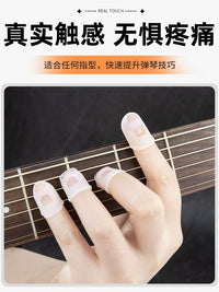 Silicone Guitar Fingertip Protectors for Pain Relief, Ukulele and Pipa Finger Guards with Picks and Storage Case