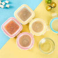 Baby Glass Food Storage Containers with Lids, Freezer and Microwave Safe, Stackable Meal Prep Jars for Infants