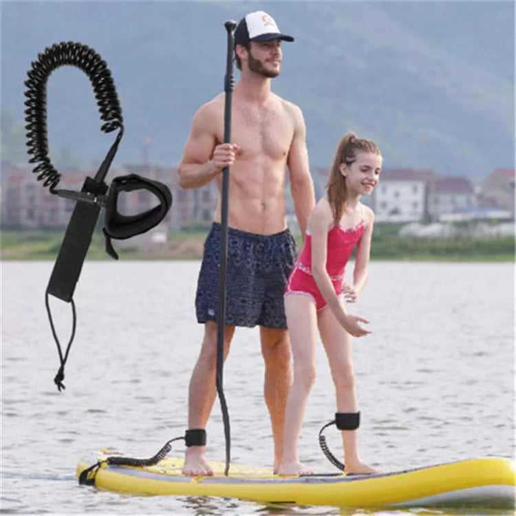 10ft Surfboard Leash 7mm TPU with Dual Swivel Stainless Steel Connectors and Ankle Cuff