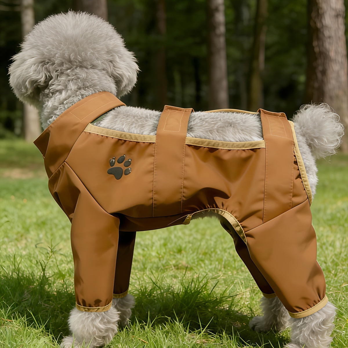 Pet Dog Full Body Protective Suit for Outdoor Activities - Anti-Dirt, Anti-Mosquito, All-Season Dustproof Jumpsuit for Small to Medium Dogs