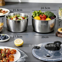 Stainless Steel Manual Salad Spinner and Vegetable Dryer