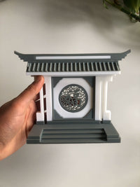 Chinese Fu Character Stone Lion Miniature Wall Screen Model Kit for Aquariums and Desktops