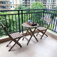 Solid Wood Foldable Table and Chair Set for Home and Outdoor Use