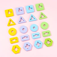 Wooden Geometric Stacking Blocks Montessori Educational Toy for Kids