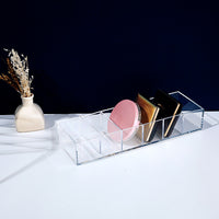 Clear Acrylic Multi-Compartment Organizer Box for Cables and Small Items