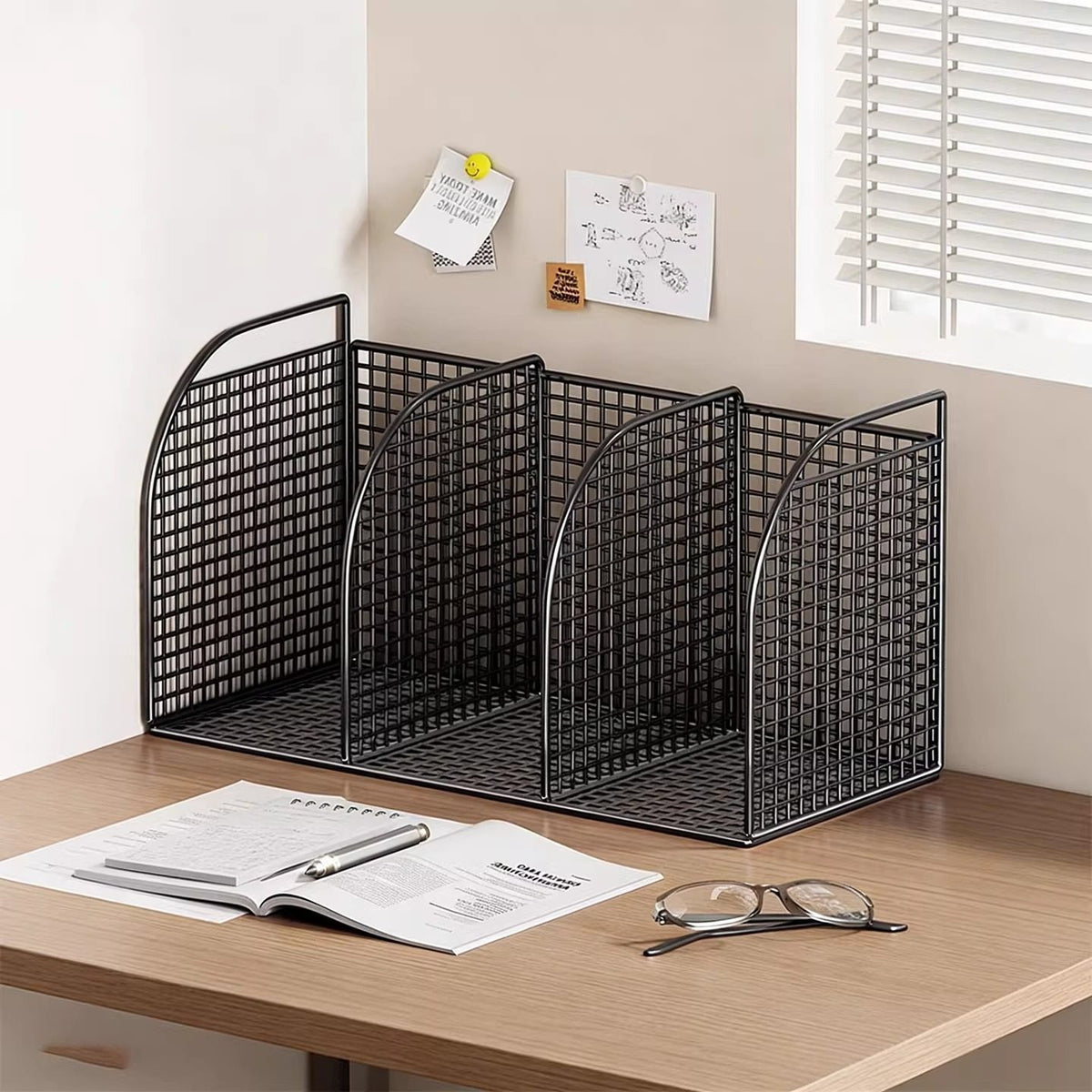 Desktop Metal Book Organizer Rack for Office and Study