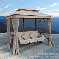 Outdoor Waterproof Sun-proof Swing Chair with Canopy for Patio Garden Balcony Villa